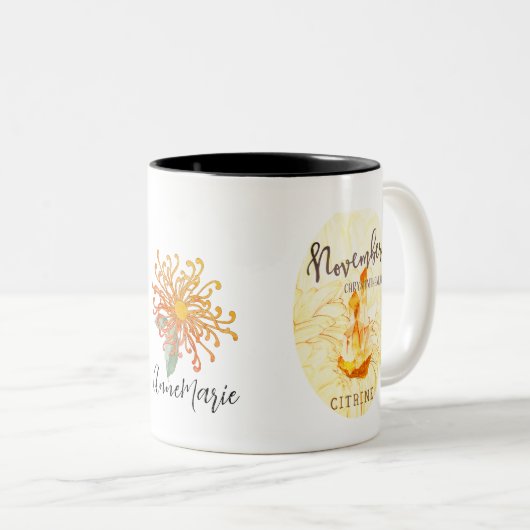 November Birthstone und Blume Kaffee Tasse (VorderseiteRechts)
