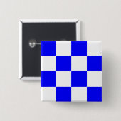NOVEMBER Blue White Checked Square Button (Vorne & Hinten)