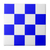 NOVEMBER Blue White Checked Square Fliese (Vorderseite)