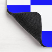 NOVEMBER Blue White Checked Square Mousepad (Ecke)