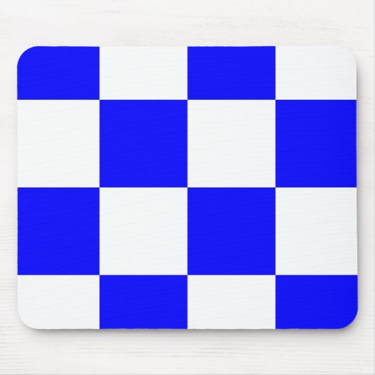 NOVEMBER Blue White Checked Square Mousepad (Vorne)