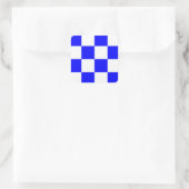 NOVEMBER Blue White Checked Square Quadratischer Aufkleber (Tasche)