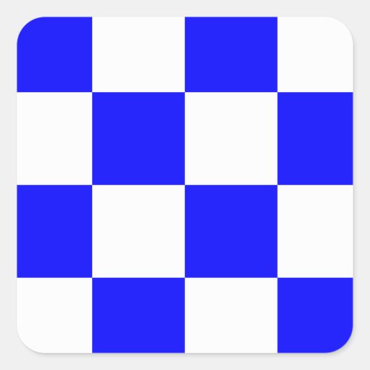 NOVEMBER Blue White Checked Square Quadratischer Aufkleber (Vorderseite)