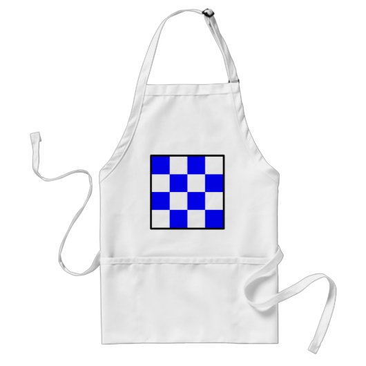NOVEMBER Blue White Checked Square Schürze (Vorne)