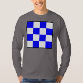 NOVEMBER Blue White Checked Square T-Shirt (Vorderseite)