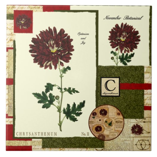 November-Blume Fliese (Vorderseite)