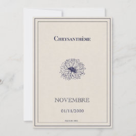 November-Blütenkarte, Chrysanthemen Feiertagskarte