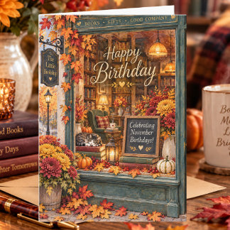 November Bücherliebhaber Herbst Alles Gute zum Geb Karte