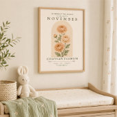 November-Chrysanthemen-Geburtsblumenposter Poster