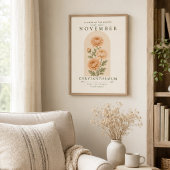 November-Chrysanthemen-Geburtsblumenposter Poster