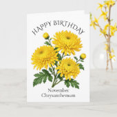 November-Chrysanthemen-Geburtstag Karte (Gelbe Blume)