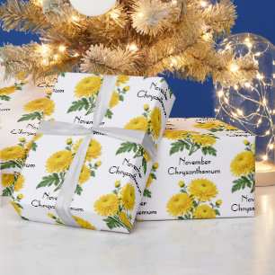 November-Chrysanthemenblüten Geschenkpapier