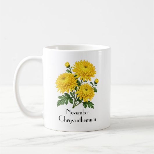November-Chrysanthemenblüten Kaffeetasse (Links)