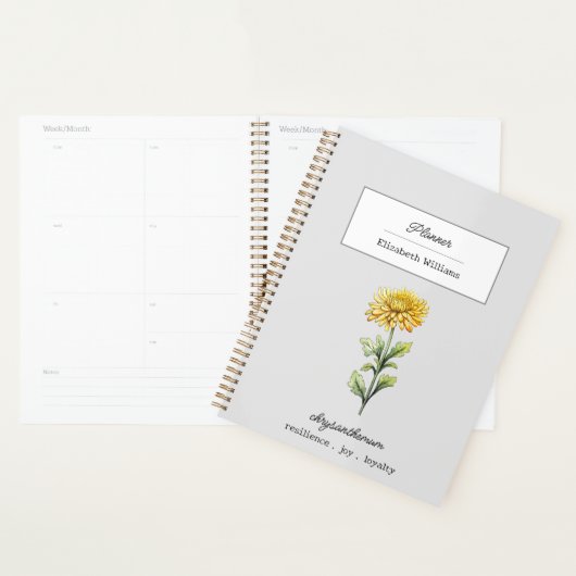 NOVEMBER CHRYSANTHEMUM GEBURTSBLUME PERSONALISIERT PLANER (Anzeige)