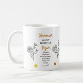 November Chrysanthemum Peony Birthday Keepake Kaffeetasse (Links)