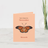 November Citrine Gemstone Monarch Butterfly Design Karte (Vorderseite)