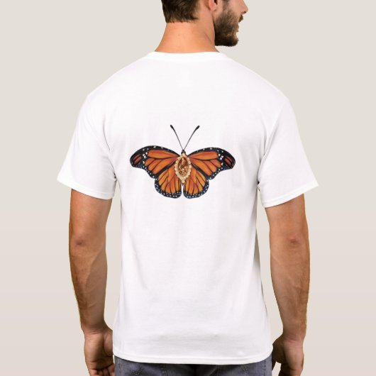 November Citrine Gemstone Monarch Butterfly Design T-Shirt (Rückseite)
