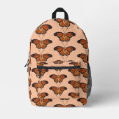 November Citrine Monarch Butterfly Design Bedruckter Rucksack (Vorderseite)