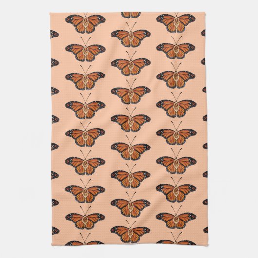 November Citrine Monarch Butterfly Design Geschirrtuch (Vertikal)