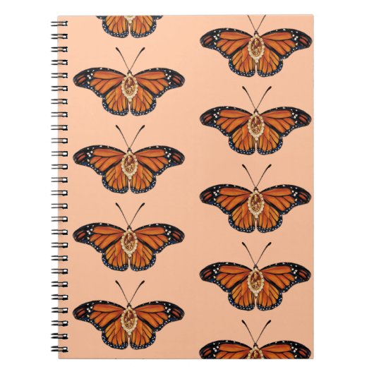 November Citrine Monarch Butterfly Design Notizblock (Vorderseite)