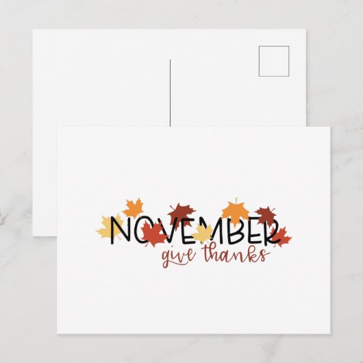 November Dank Postkarte (Vorne/Hinten)
