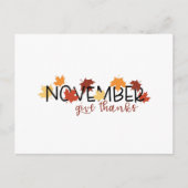 November Dank Postkarte (Vorderseite)
