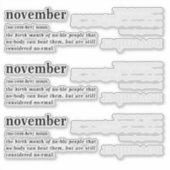 November Definition Geburtstag Aufkleber (Vorderseite)