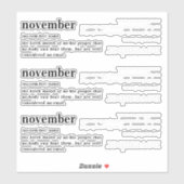 November Definition Geburtstag Aufkleber (Blatt)