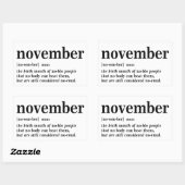 November - Definition Rechteckiger Aufkleber (Blatt)