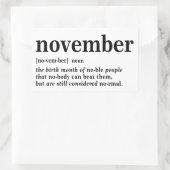 November - Definition Rechteckiger Aufkleber (Tasche)