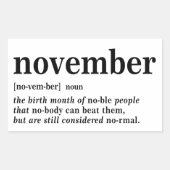 November - Definition Rechteckiger Aufkleber (Vorderseite)