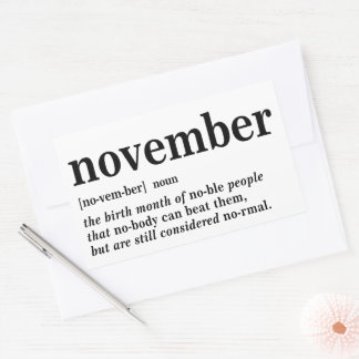 November - Definition Rechteckiger Aufkleber