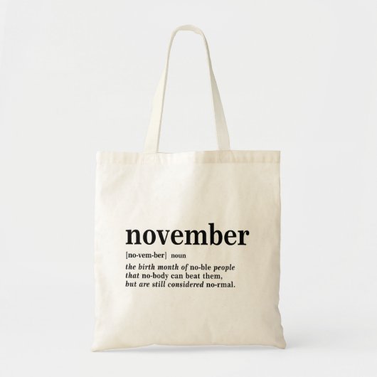 November - Definition Tragetasche (Vorne)