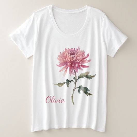 November Geburt Blume Geschenke Chrysanthemum Blum Große Größe T-Shirt (Design vorne)