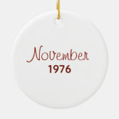 NOVEMBER Geburtsblume Gelbe Chrysantheme Blume Keramik Ornament (Hinten)