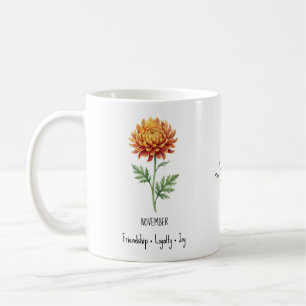 November-Geburtsblumen-Tasse – Chrysantheme Kaffeetasse