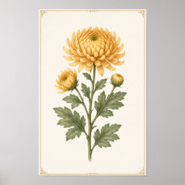 November-Geburtsblumen-Wandkunst, Chrysanthemen-Wa Poster