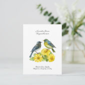 November Geburtsmonat Blume Chrysanthemum Birds (Stehend Vorderseite)