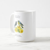November Geburtsmonat Blume Chrysanthemum Birds Kaffeetasse (Vorderseite Links)