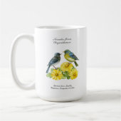 November Geburtsmonat Blume Chrysanthemum Birds Kaffeetasse (Links)