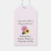 November Geburtsmonat Blume Chrysanthemum Geschenkanhänger (Rückseite)