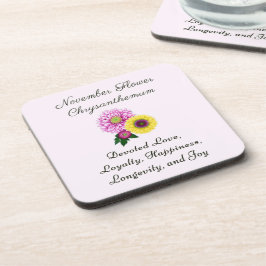 November Geburtsmonat Blume Chrysanthemum Getränkeuntersetzer