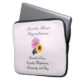 November Geburtsmonat Blume Chrysanthemum Laptopschutzhülle (Vorderseite Links)