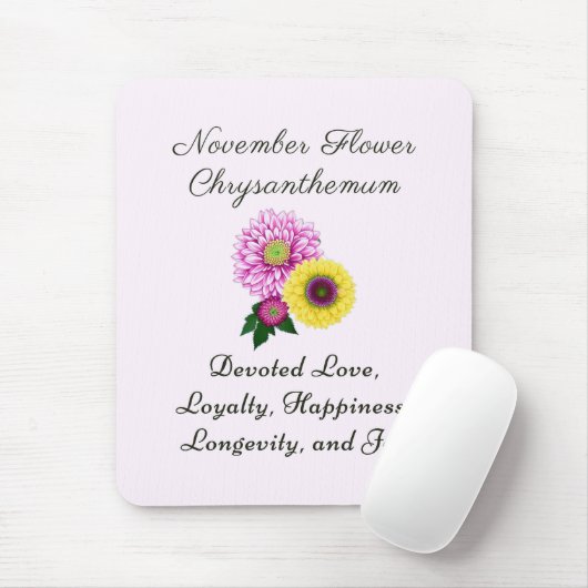 November Geburtsmonat Blume Chrysanthemum Mousepad (Mit Mouse)
