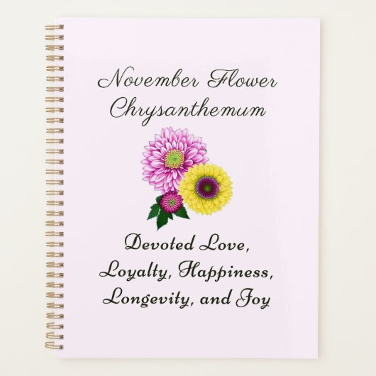 November Geburtsmonat Blume Chrysanthemum Planer (Vorderseite)