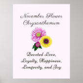November Geburtsmonat Blume Chrysanthemum Poster (Vorne)