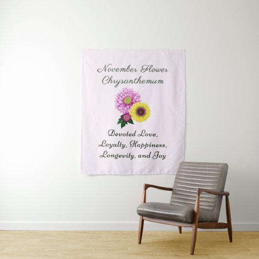 November Geburtsmonat Blume Chrysanthemum Wandteppich (Beispiel)