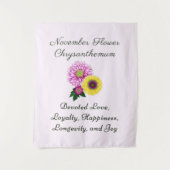November Geburtsmonat Blume Chrysanthemum Wandteppich (Vorderseite)