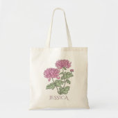 November Geburtsmonat Blume Lila Chrysanthemum Tragetasche (Vorne)