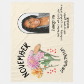 NOVEMBER Geburtsmonat Blume NAME FOTO Christlich Fleecedecke (Vorderseite)